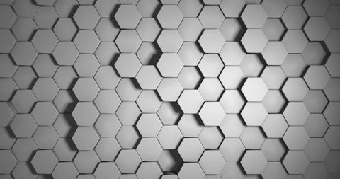 White Hexagonal Hitech Background Loop 3d Stock Footage Video (100%