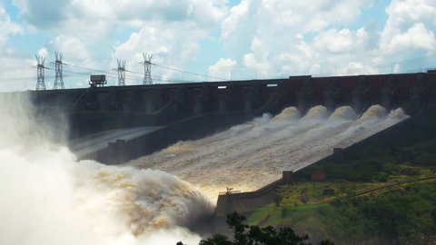 Spillway at Itaipu Dam, on the border of Brazil and Paraguay.