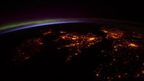 View on Earth at night from space 4K