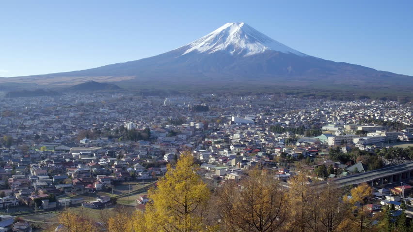 Snowy Mount Fuji and Chureito Pagoda at Arakura-yama Sengen-koen park, Fujiyoshida, Shizuoka, Honshu, Japan - 4K | Shutterstock HD Video #16161040