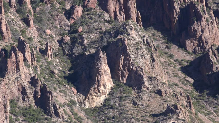 Zooming out from a dramatic mountainside in the Chisos Mountains of Big Bend National Park.