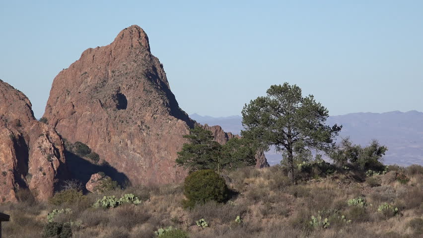 A large rock in The Window in the Chisos Mountains of Big Bend National Park.