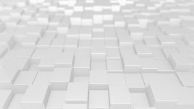 Abstract White 3D Cubes Background. UHD Video Clip 