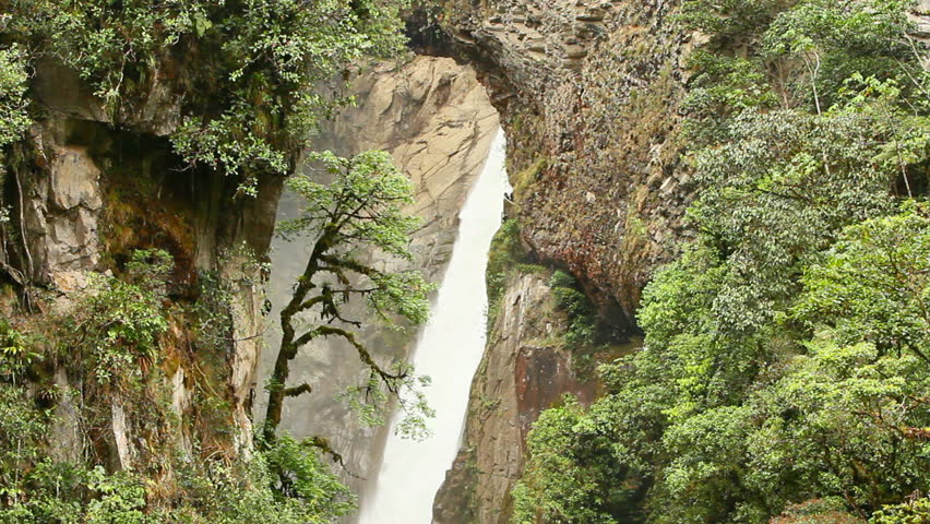 Pailon Del Diablo - Devil's Cauldron, spectacular waterfall in Ecuadorian