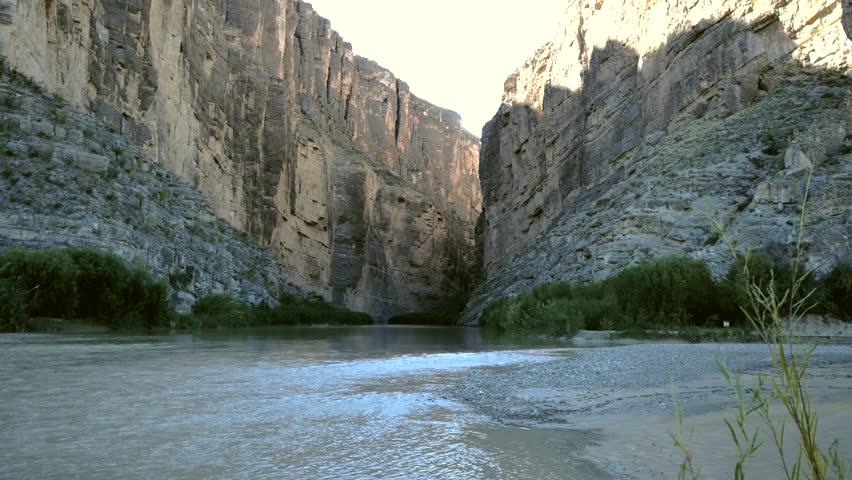 The Rio Grande River flows through Santa Elena Canyon in Big Bend National Park.