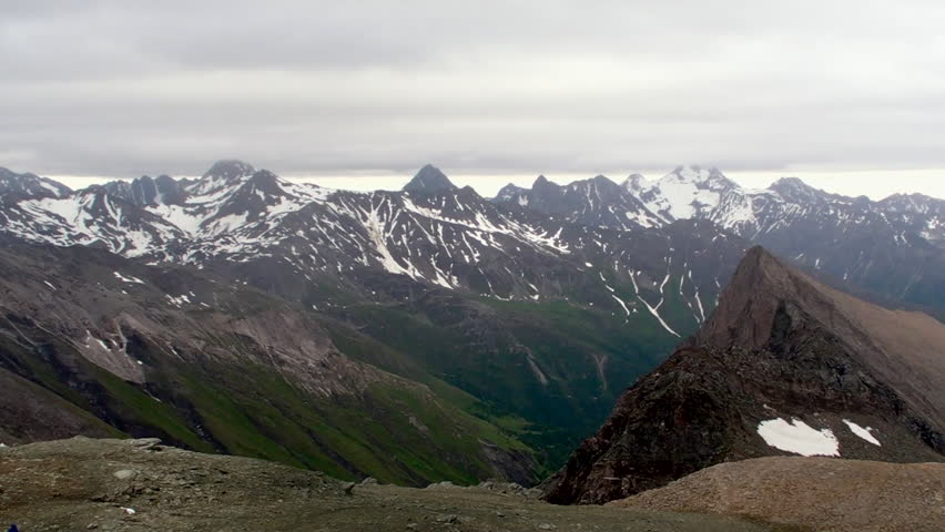Mountain climbers bace camp near Grossglockner, Alps, Austria.