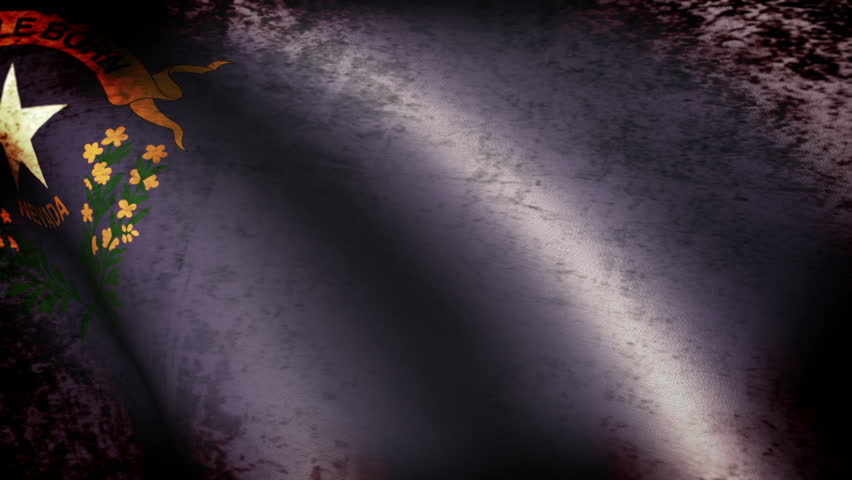 Nevada State Flag Waving, grunge look