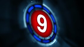 Countdown animation from 9 to 0. With awesome white graphical circles.