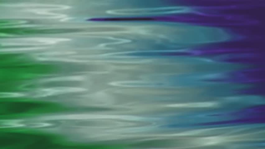Reflections of a rainbow-painted boat hull in rippling water.