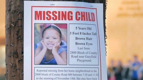Missing Child poster (all information is fictitious) 
