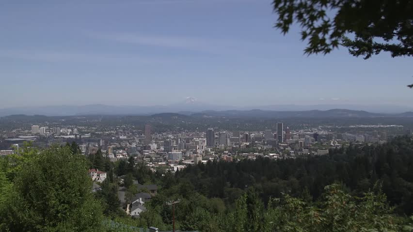 Wide Shot Of Portland Oregon From Pittock Mansion For 15 Seconds
 Royalty-Free Stock Footage #16219801