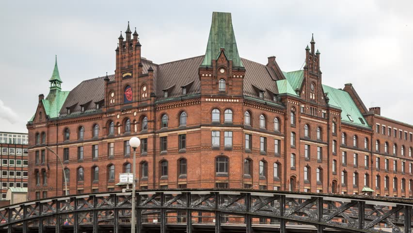 Famous Speicherstadt warehouse district in Hamburg, Germany