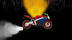 engine in flames in the rain, video animation