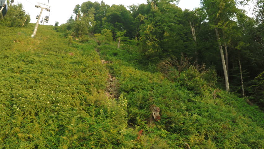Lifts in mountains in summer