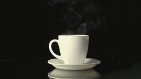 Hot beverage with smoke