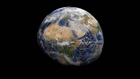Rotating earth blending into dollar sphere animation