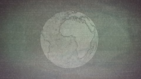 Animated Retro Globe TV Static grunge background 