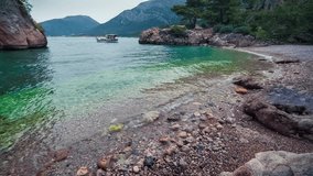 Picturesque Mediterranean seascape in Turkey. View of The Pirate Bay on Gelidonya peninsula, District of Kumluca, Antalya Province. Full HD video (High Definition). Exported from RAW file.