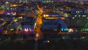 Ocean Drive at night shot with a drone prores