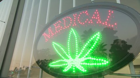 Medical Marijuana sign at dispensary.