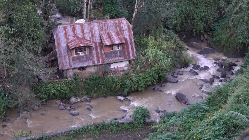 Wooden house with the river 