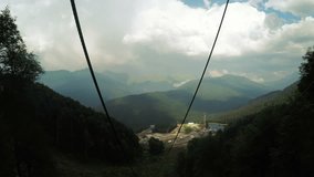 Lifts in mountains in summer