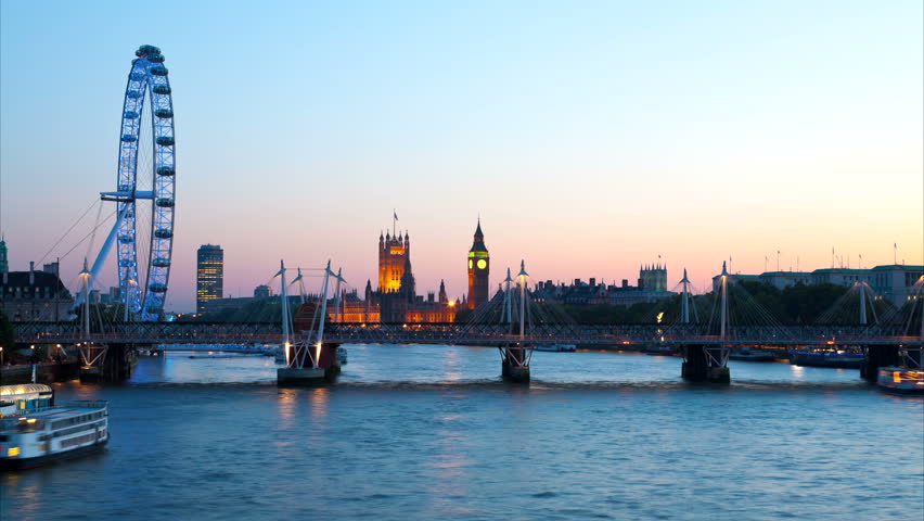 london skyline dusk Stock Footage Video (100% Royalty-free) 1632790 ...