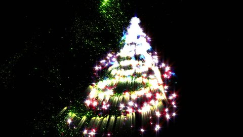 Snow Tree of the stars and particles Stockvideo