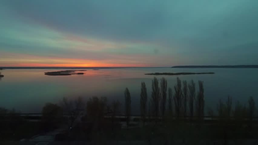 Orange sunset timelapse