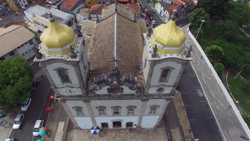 Aerial View of Igreja Nosso Senhor do Bonfim da Bahia church in Salvador Bahia Brazil
