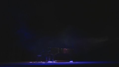 Piano music on stage and falling