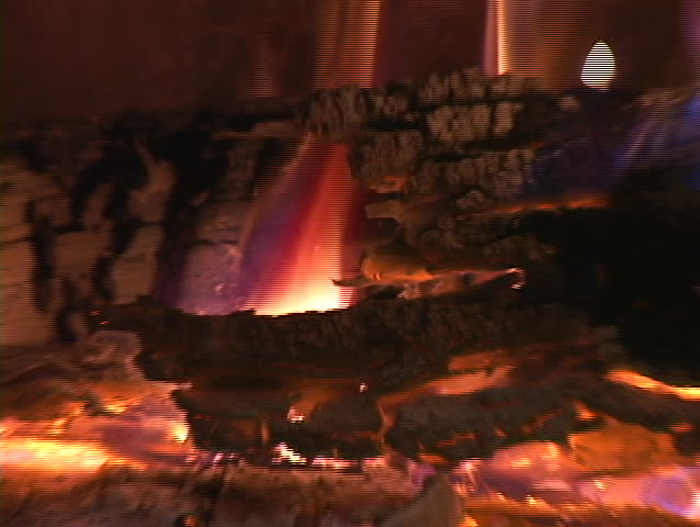 burning logs up close
