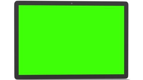 Isolated Laptop Green Screen On White Stock Footage Video (100% Royalty ...