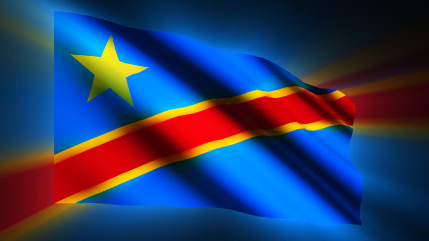 Congo - Democratic Republic waving flag with shinning reflections  - HD loop 