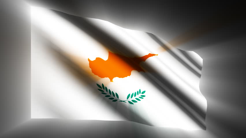 Cyprus waving flag with shinning reflections  - HD loop 
