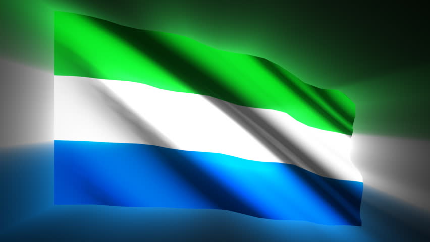 Sierra Leone waving flag with shinning reflections  - HD loop 