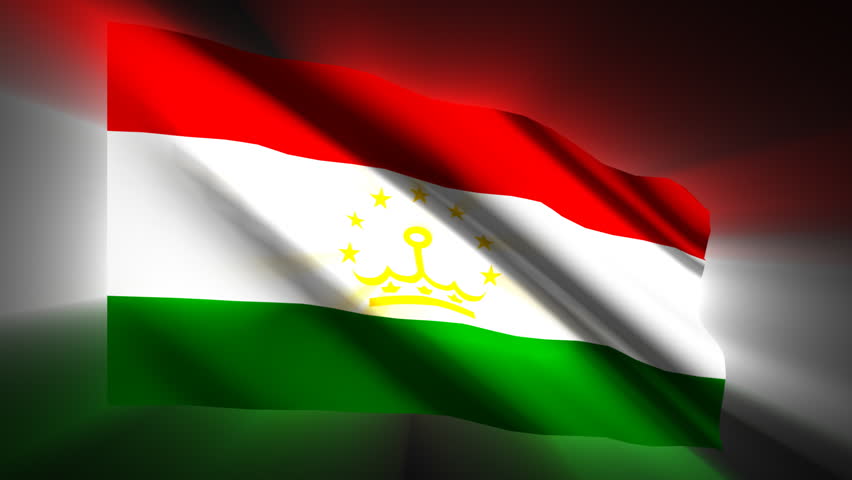 Tajikistan waving flag with shinning reflections  - HD loop 