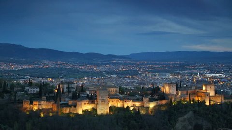 Alhambra palace and fortness complex. Granada, Spain 