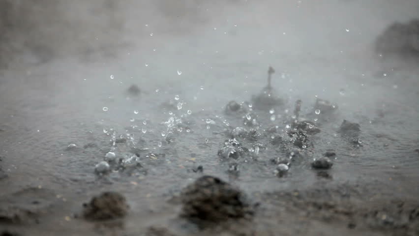 Hot Water Erupting from Volcanic Springs