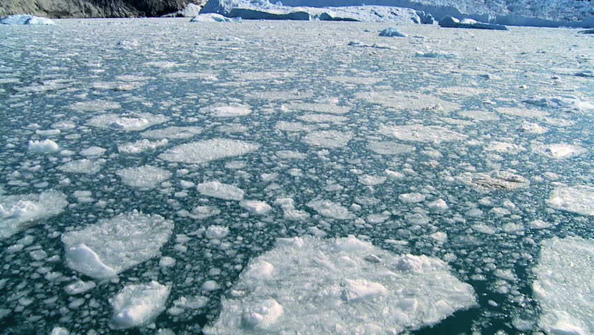 Melted Glacial Ice in Moving Water Royalty-Free Stock Footage #1640725
