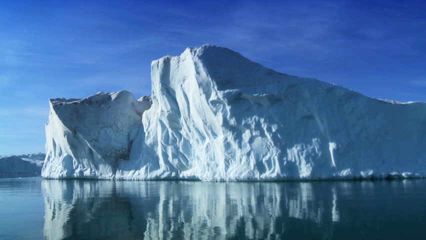 Iceberg adrift in the arctic broken from a landmass Royalty-Free Stock Footage #1641160
