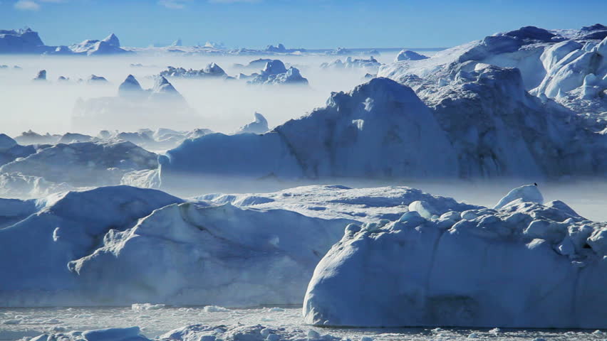 Melting Ice Floes Moving Between Icebergs Royalty-Free Stock Footage #1641475