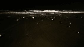 Ocean waves at night - natural lighting