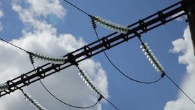 High-voltage power line. - Stock Video