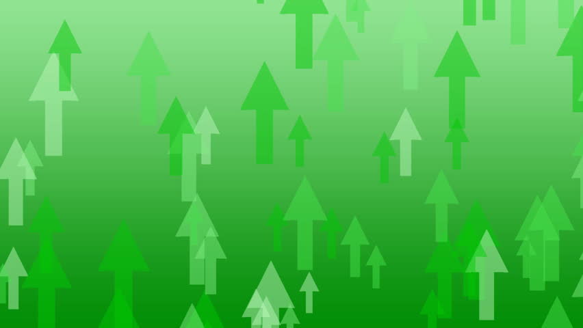 Infinite loop of green arrows background, HD cg animation
