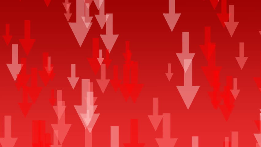 Infinite loop of red arrows background, HD cg animation