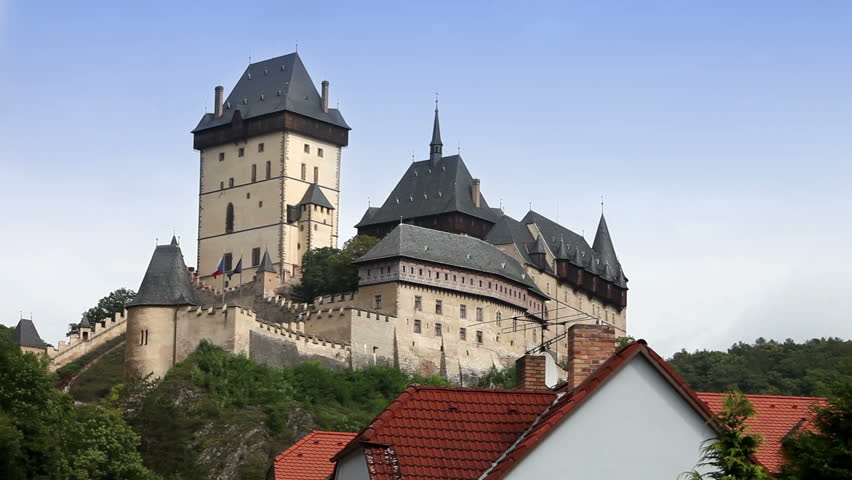 Karlstejn Medieval Castle. Bohemia, Czech Stock Footage Video (100% ...