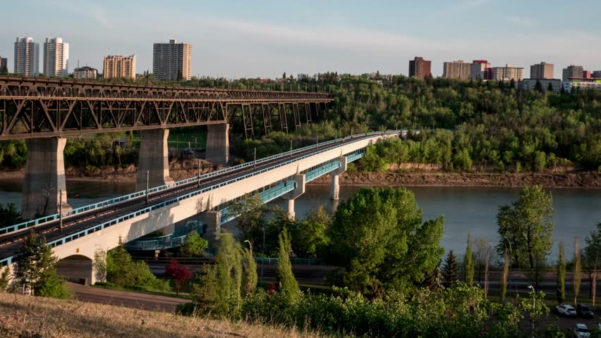 Motion timelapse of High Level bridge in Edmonton Alberta
