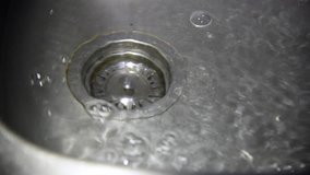 Drain with running water