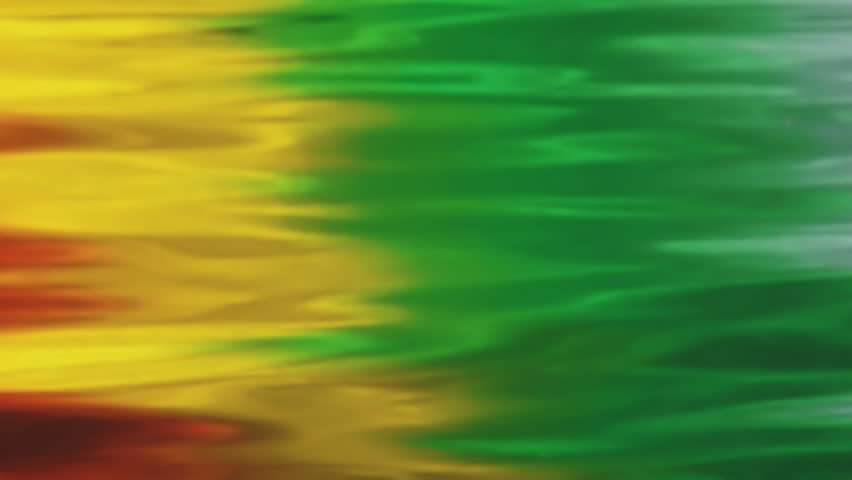 Rainbow-hued water as result of a reflection of a colorful boat's hull.  Green
